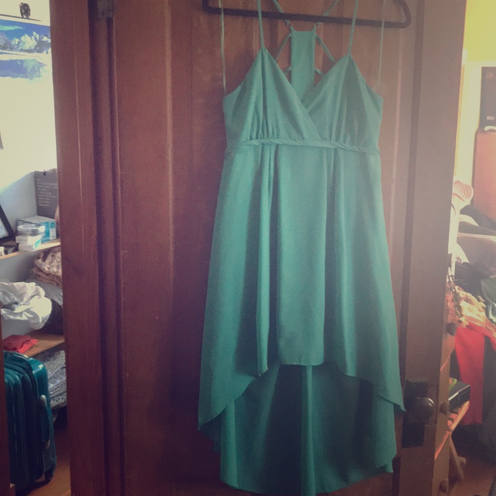 Teal High-Low dress